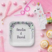 Huwelijk nautisch net op witgekalkt hout papieren bordje (Feest)