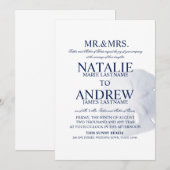 Huwelijk Navy Blauwe Zanddollar Kaart (Voorkant / Achterkant)