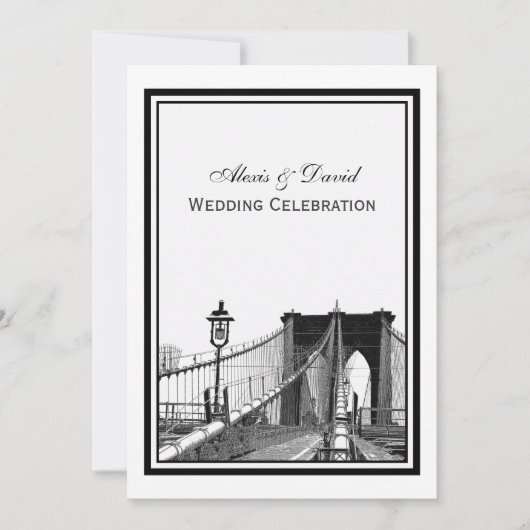 Huwelijk NYC Silhouette Brooklyn Bridge #2 Kaart (Voorkant)