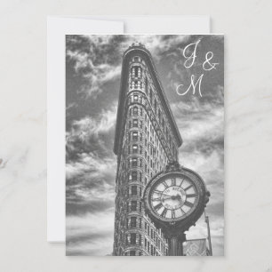 Huwelijk NYC Silhouette Flatiron Building & Klok B Kaart
