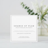 Huwelijk of evenement planwijziging uitgesteld save the date (Staand voorkant)