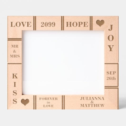 Huwelijk of Jubileum aangepaste tekst 10x8 Gegraveerde Lijstjes (Voorkant)