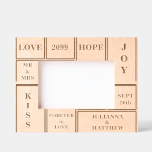 Huwelijk of Jubileum aangepaste tekst 6x4 Gegraveerde Lijstjes