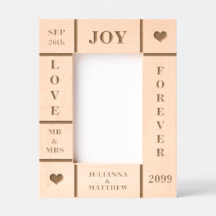 Huwelijk of Jubileum aangepaste tekst Vert 4x6 Gegraveerde Lijstjes