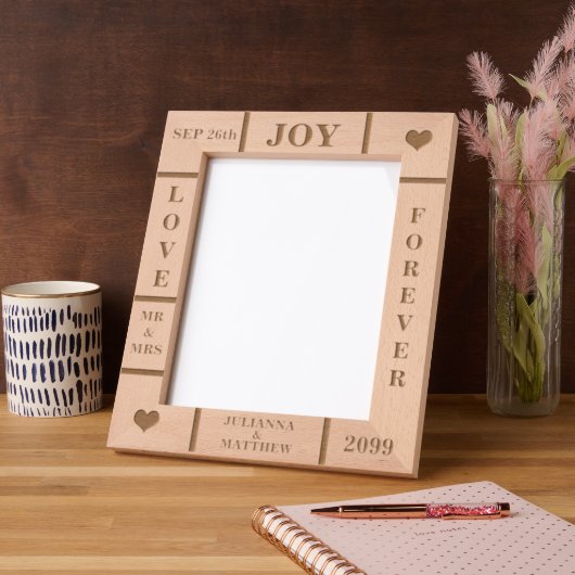 Huwelijk of Jubileum aangepaste tekst Vert 8x10 Gegraveerde Lijstjes (Links)