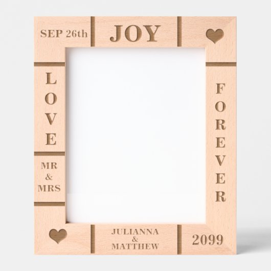 Huwelijk of Jubileum aangepaste tekst Vert 8x10 Gegraveerde Lijstjes (Voorkant)