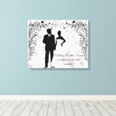 Huwelijk of Jubileum Memento Canvas Afdruk (Insitu (Houten vloer))