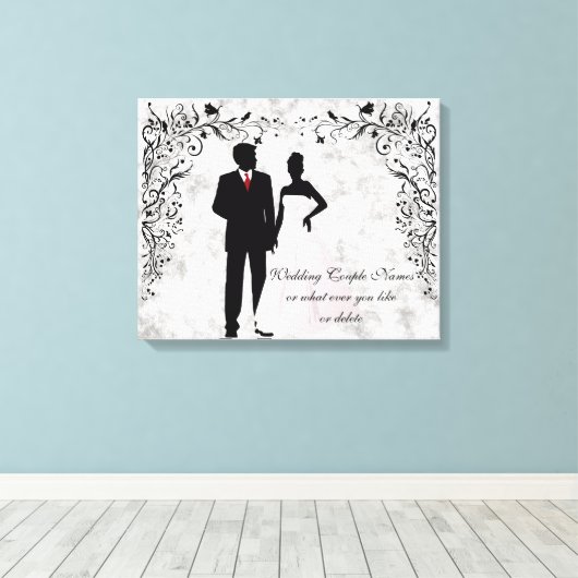 Huwelijk of Jubileum Memento Canvas Afdruk (Insitu (Houten vloer))