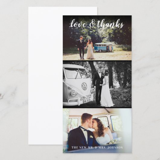 Huwelijk of speciale gebeurtenis Dank u grote 3 fo Bedankkaart (Voorkant / Achterkant)