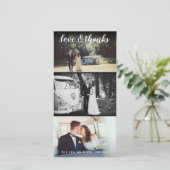 Huwelijk of speciale gebeurtenis Dank u grote 3 fo Bedankkaart (Staand voorkant)