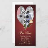 Huwelijk of Valentijn Custom Photo Card Save The Date (Voorkant / Achterkant)