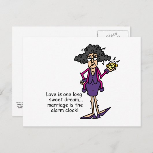 Huwelijk onbeleefd ontwaken briefkaart (Voorkant / Achterkant)