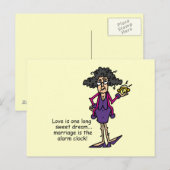 Huwelijk onbeleefd ontwaken briefkaart (Voorkant / Achterkant)