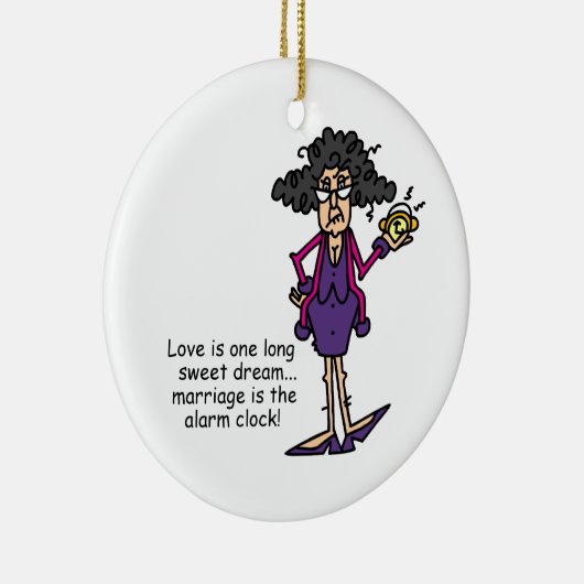 Huwelijk onbeleefd ontwaken keramisch ornament (Rechts)