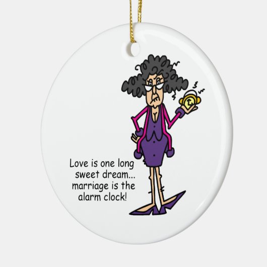 Huwelijk onbeleefd ontwaken keramisch ornament (Links)