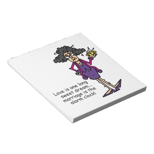 Huwelijk onbeleefd ontwaken notitieblok (Schuin)