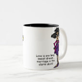 Huwelijk onbeleefd ontwaken tweekleurige koffiemok (Voorkant rechts)