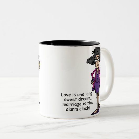 Huwelijk onbeleefd ontwaken tweekleurige koffiemok (Voorkant rechts)