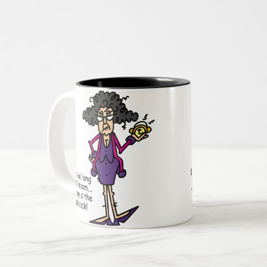 Huwelijk onbeleefd ontwaken tweekleurige koffiemok (Voorkant links)