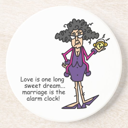 Huwelijk onbeleefd ontwaken zandsteen onderzetter (Voorkant)
