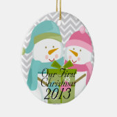 huwelijk: Onze eerste kerstversiering Keramisch Ornament (Rechts)