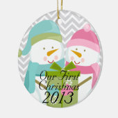 huwelijk: Onze eerste kerstversiering Keramisch Ornament (Links)