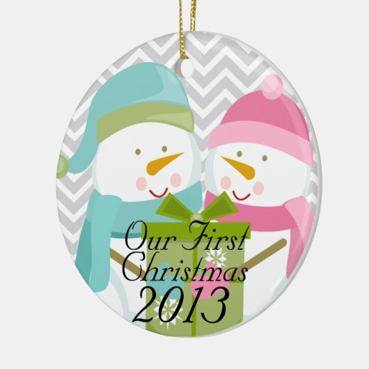 huwelijk: Onze eerste kerstversiering Keramisch Ornament (Links)