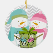 huwelijk: Onze eerste kerstversiering Keramisch Ornament (Achterkant)