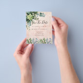 HUWELIJK OP BUDGET DATUM OPSLAAN - Eucalyptus GROE Flyer (Hand)