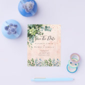 HUWELIJK OP BUDGET DATUM OPSLAAN - Eucalyptus GROE Flyer (Enkel)