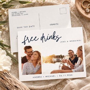 Huwelijk op een budget opslagbericht uitnodiging briefkaart