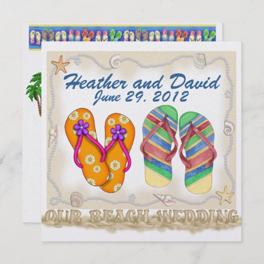 Huwelijk op het strand kaart (Voorkant / Achterkant)