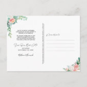 Huwelijk Opnieuw Geplande Blush Pink Floral Gewijz Aankondigingskaart (Achterkant)