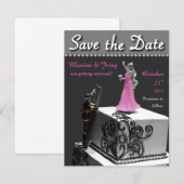 Huwelijk opslagbericht voor de datum save the date (Voorkant / Achterkant)