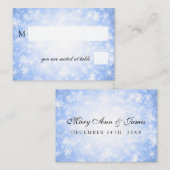 Huwelijk Plaatskaarten Blue Winter Wonderland Plaatskaartje (Voorkant / Achterkant)
