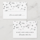 Huwelijk Plaatskaarten Faux Silver Folie Glitter L Plaatskaartje (Voorkant / Achterkant)