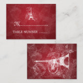 Huwelijk Plaatskaarten Romantisch Parijs Rood Plaatskaartje (Voorkant / Achterkant)