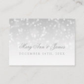 Huwelijk Plaatskaarten Silver Bokeh Sparkle Lights Plaatskaartje (Achterkant)