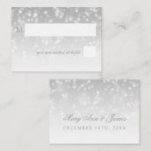 Huwelijk Plaatskaarten Silver Bokeh Sparkle Lights Plaatskaartje (Voorkant / Achterkant)