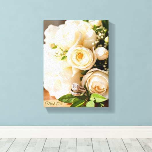 Huwelijk - Premium Canvas met Spandraam (Glans) Afdruk (Insitu (Houten vloer))