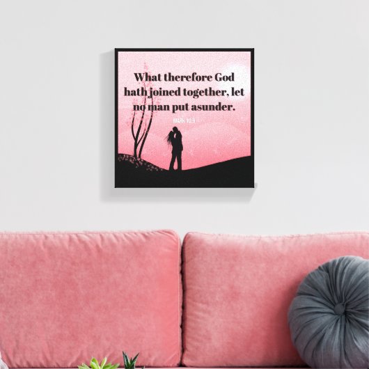 Huwelijk - Premium verwaterd canvas (glanzend) (Insitu (Woonkamer))