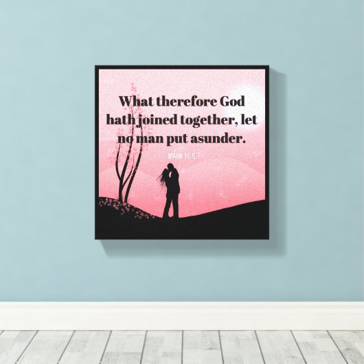 Huwelijk - Premium verwaterd canvas (glanzend) (Insitu (Houten vloer))