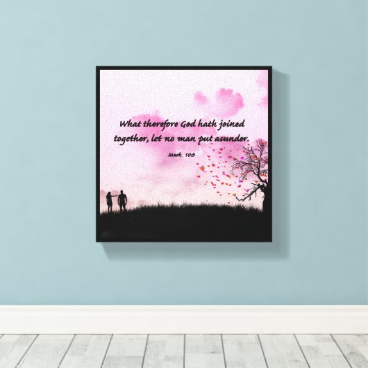 Huwelijk - Premium verwaterd canvas (glanzend) (Insitu (Houten vloer))