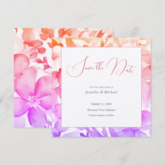 Huwelijk Professionele Minimalistische Schattigee Save The Date (Voorkant / Achterkant)