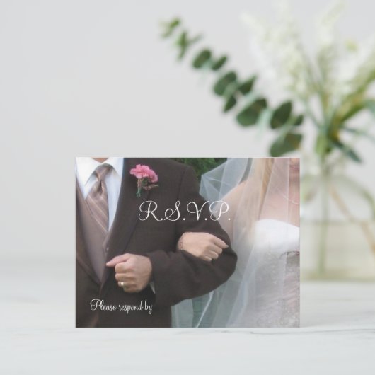 Huwelijk R.S.V.P. Uitnodiging Briefkaart (Staand voorkant)
