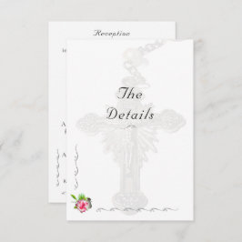 Huwelijk Roos Katholieke bruiloft Informatiekaartje