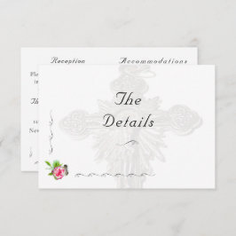 Huwelijk Roos Katholieke bruiloft Informatiekaartje