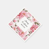 Huwelijk Roze Pioenrozen Papieren Servetten op Maa (Hoek)