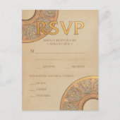 Huwelijk RSVP Briefkaarten | Gold Nouveau Deco (Voorkant)