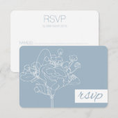 Huwelijk RSVP (Diamond Blue) Kaartje (Voorkant / Achterkant)